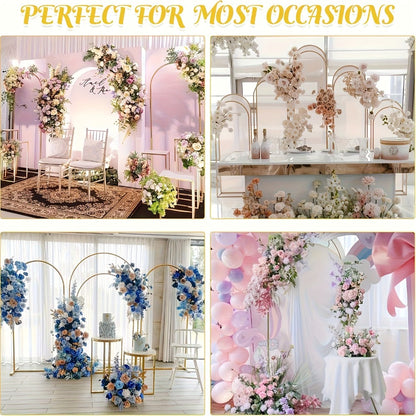 Metal Wedding Arch Backdrop Set 2pcs 7.2FT & 6FT - Balloon Flower Arch Frame for Weddings for Entryways, Bedrooms and Living Spaces