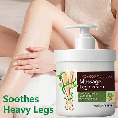 Leg Massage Cream with Snakehead & Bee Venom, Multi-Functional, Moisture, Non-Greasy Formula, Gentle for Sensitive Skin