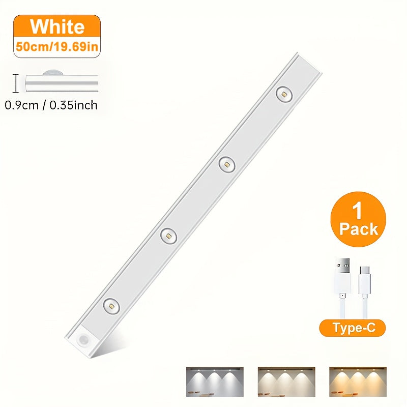 LED Motion Sensor Light USB-C Rechargeable 3 Color Temperatures Stepless Dimming Wireless for Entryways, Bedrooms and Living Spaces