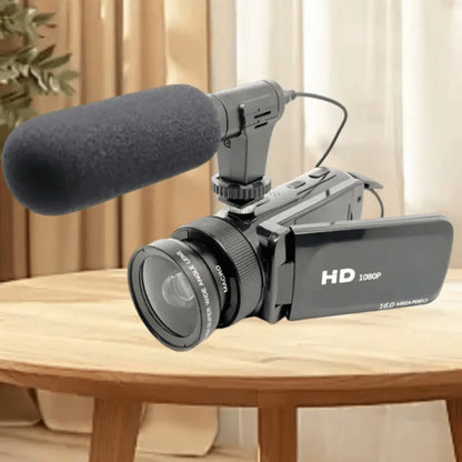 1080P Digital Camera with 2.7" Rotatable Screen 16x Zoom Built-in Mic & Fill Light, 16MP CMOS, 32GB Card