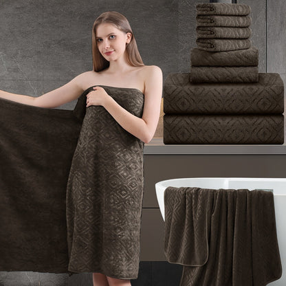 Bath Hand Towels, Towel Set 8 Piece 700GSM with 2 Bath Towels, 2 Hand Towels and 4 Washcloths in 16 Colors for Home and Guest Use