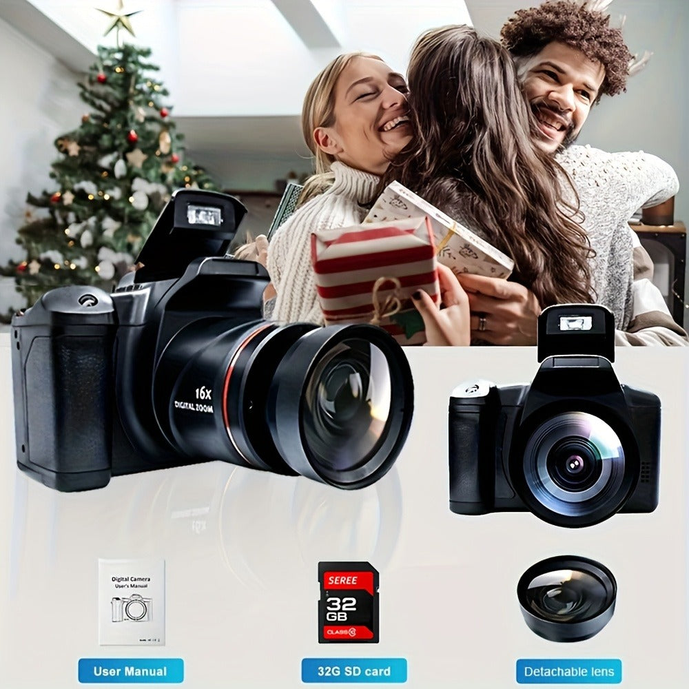 Compact Vlog Camera 1080P FHD – MARVUE Digital Camera with 2.4-Inch LCD Screen, Long-Lasting Battery, 16x Digital Zoom