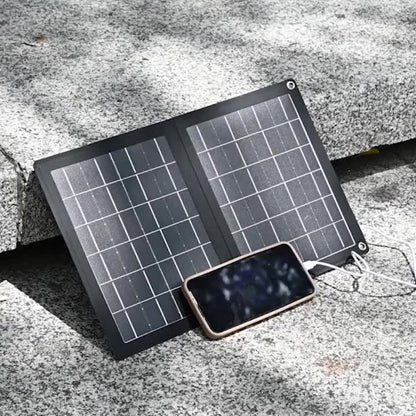 30W Foldable Solar Charging Panel – 2-in-1 Portable Design, USB Port, Fast Charge for Smartphones, Tablets & Action Cameras