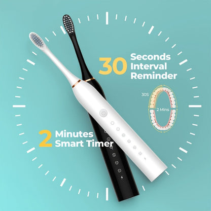 Rechargeable Electric Toothbrush with 6 Cleaning Modes & Smart Timer, USB Sonic Toothbrush for Adults