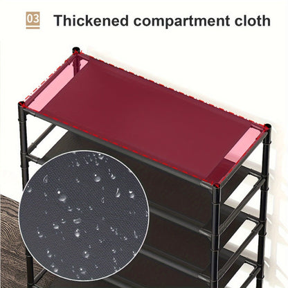 Shoe Rack Floor-Standing Organizer with 8 Double Hooks and 3-Layer or 5-Layer Black Options