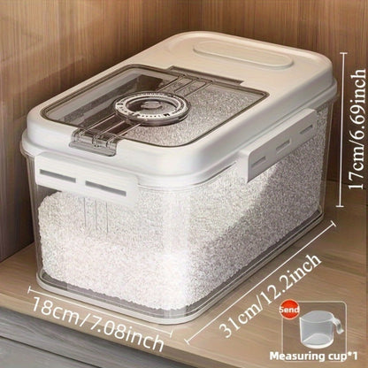 Food Storage Containers PET Rice Canister with Flip-Top Buckle Lid in 2.06- or 2.85-Gallon Sizes