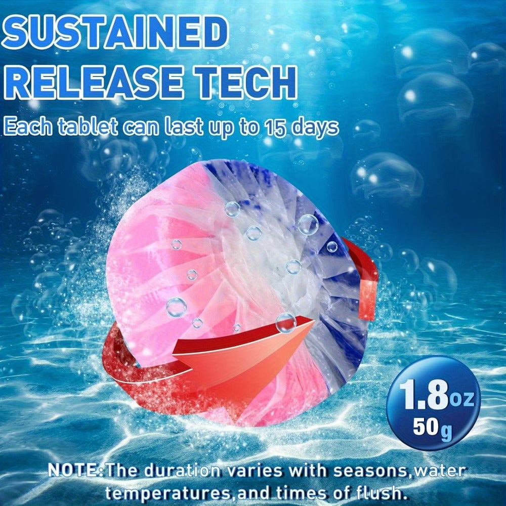 Toilet Bowl Cleaner Tablets 24 Pack, Toilet Tank Cleaning Tablets with Fresh Pine and Lemongrass Scent