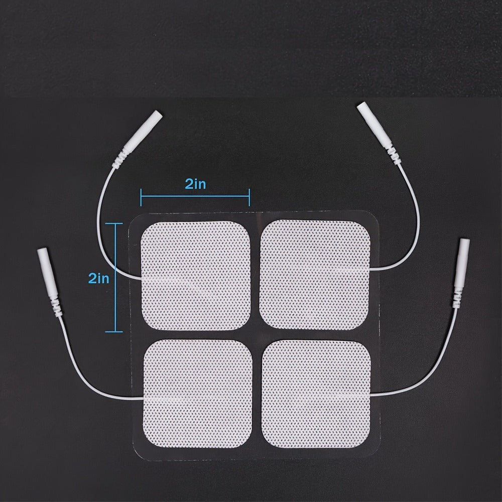 TENS EMS Electrode Pads 40-Pack, 2x2 Inch Reusable Self-Adhesive Replacement Electrode Patches with 2.0mm Pin Connector