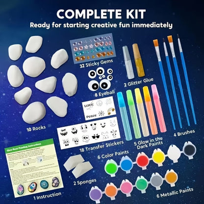 Stone Painting Set Glow in the Dark for Kids with the Listed Color, Size or Set Options for Everyday Use