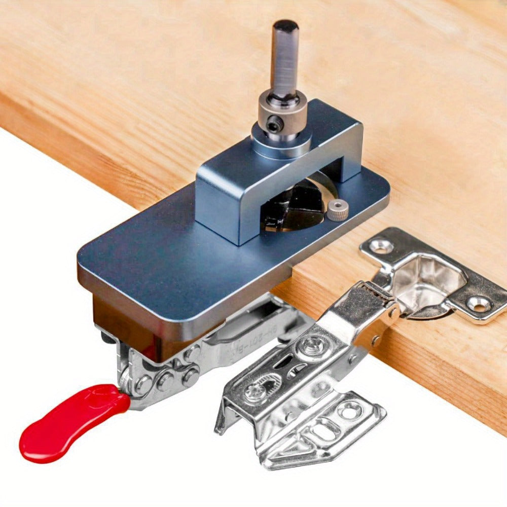 35mm Hinge Drilling Jig Kit Aluminum Alloy Cabinet Door Hinge Hole Opener Template Puncher Locator for Woodworking Door Cabinet Wardrobe