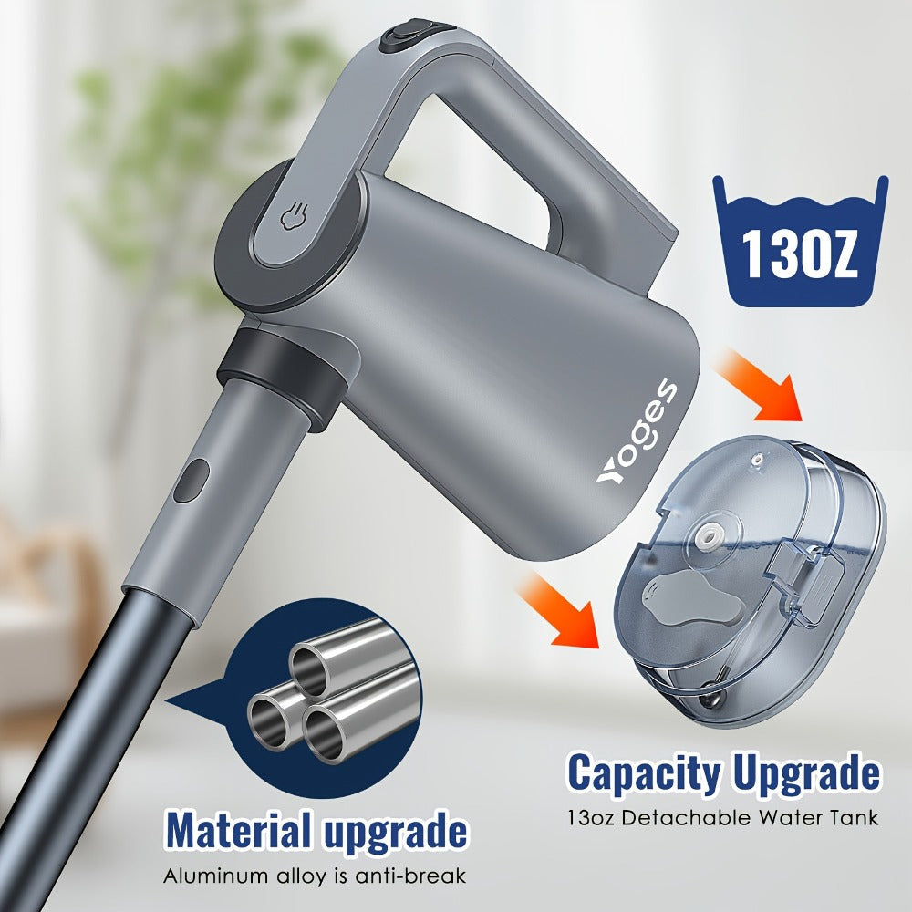 Steam Mop with Detachable Handheld Steam Cleaner 10-in-1 Multi-Purpose Attachments - 2 Pads, Carpet Cleaner for Home