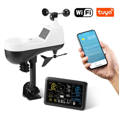 WiFi Weather Station | 7-in-1 Rain Gauge Wind Speed App Forecast