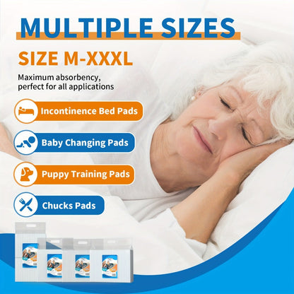 Disposable Bed Pads Extra Large Incontinence Underpads - Super Chucks Pads with Odor Control for Elderly & Adults