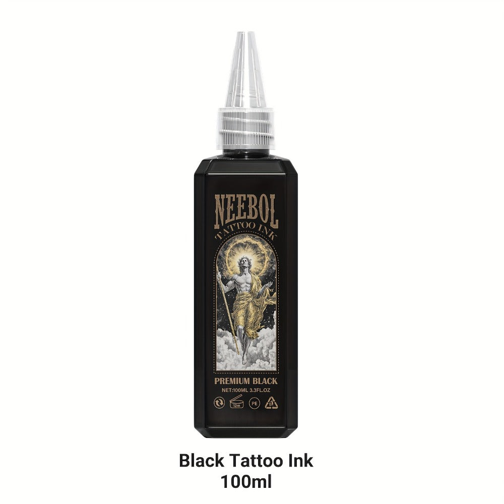 Tattoo Ink Neebol Black 3.38oz 100ml Single Bottle with Black Ink Configuration with Item-Specific Color, Capacity and Bottle Choices