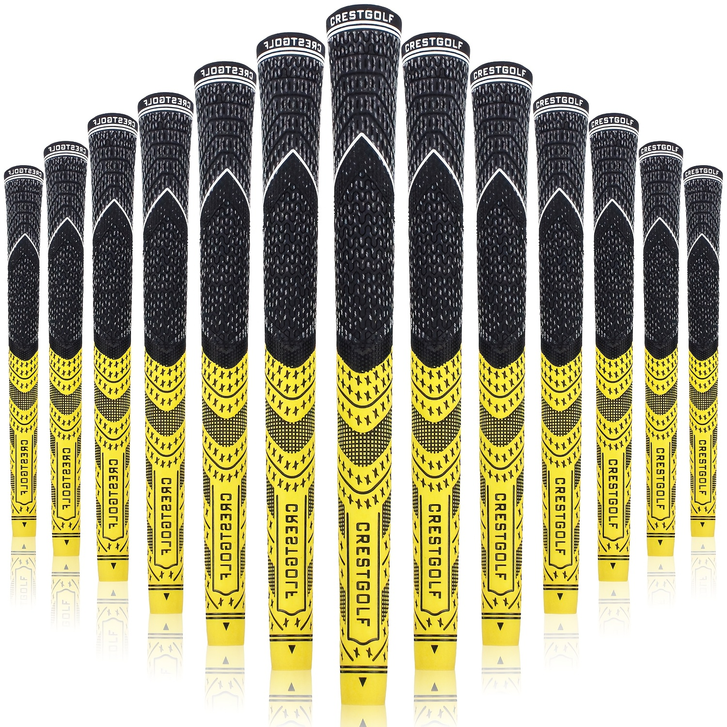 Midsize Golf Grips Set 13 Pack – All Weather Hybrid Rubber Golf Club Grips with Ecological Yarn Thread Technology, Multiple Colors