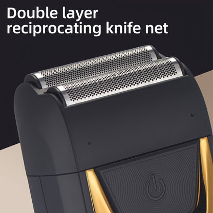 Electric Shaver Rechargeable Cordless Razor and Hair Trimmer in Gold for Face, Beard and Hair Grooming
