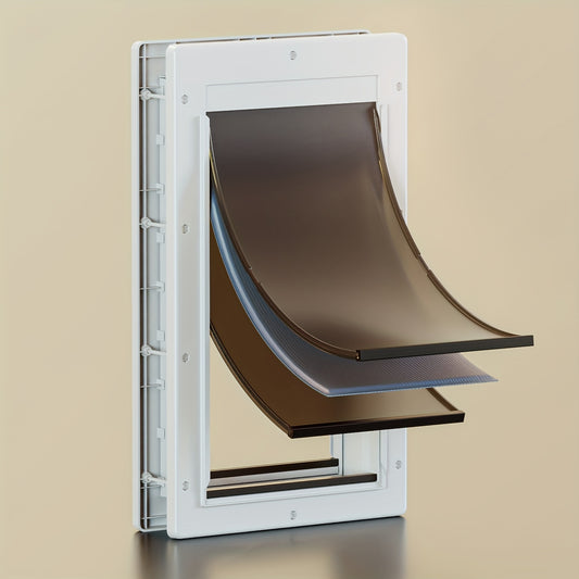 Dog Door 3-Flap Magnetic Pet Door for Interior & Exterior Doors or Wall – Heavy Duty Insulated Doggie Door with Closing Panel