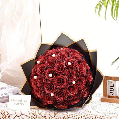 Artificial Flowers Flash-Shine Rose Bouquet in 24 or 36-Piece Sets across Five Color Options