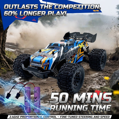 1:18 Scale RC Off-Road Car 35+ KM/H 4WD, 2.4GHz High Speed Remote Control Truck, Hobby Grade RC Racing Crawler for Kids & Adults