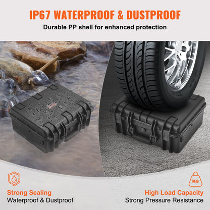 Hard Pistol Case IP67 Waterproof – TSA Approved Lockable Handgun Case with XPE Pre-Cut Foam Lining, Pressure Release Valve & Dual Padlock