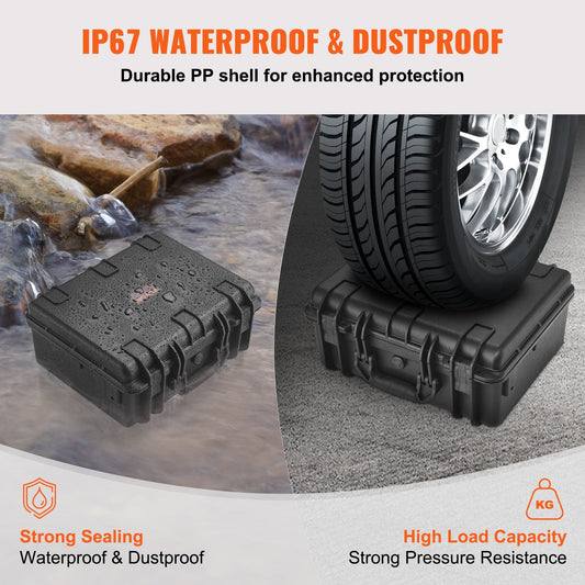 Hard Pistol Case IP67 Waterproof – TSA Approved Lockable Handgun Case with XPE Pre-Cut Foam Lining, Pressure Release Valve & Dual Padlock