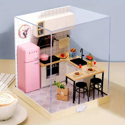 DIY Miniature Dollhouse Kit with Dust Cover Small, Mini House Model No Glue with the Listed Color, Size or Set Options for Everyday Use