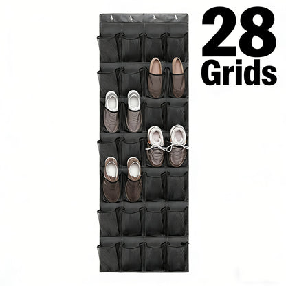 Over Door Shoe Storage Organizer with 28, 35 or 40 Mesh Compartments and Included Hooks for Home Organization