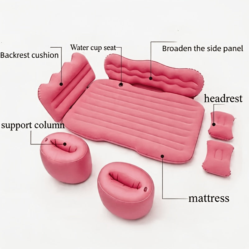 SUV Back-Seat Inflatable Mattress with Electric Pump, Storage Bag and Repair Kit in Four Colors
