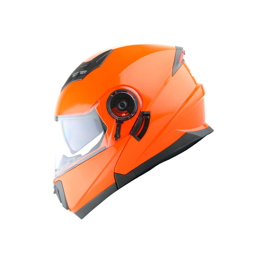 Motorcycle Helmet Modular Flip-Up Design with Dual Visors, Optional Three-Mode LED Tail Light and S-XL Sizes