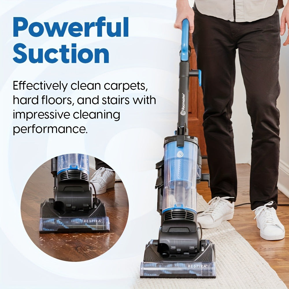 Bagless Upright Vacuum 1150W Cyclone Filtration Large Dust Cup 17ft Cord Corded Floor Cleaner for Entryways, Bedrooms and Living Spaces
