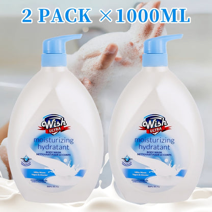 Vitamin E Moisturizing Body Wash 2-Pack 1000ml Each 5 Fragrances – Deep Cleansing Long-Lasting Scent Shower Gel for All Skin Types |