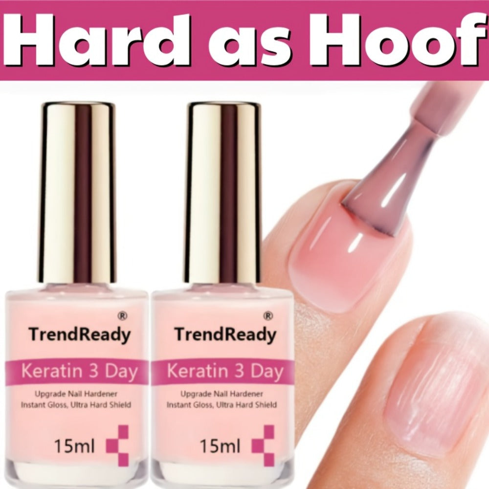Nail Hardener Base Coat 2 Pack – Protein Repair Strengthener Treatment, HEMA-Free, Ridge Filler, Clear Polish for Weak Brittle Peeling
