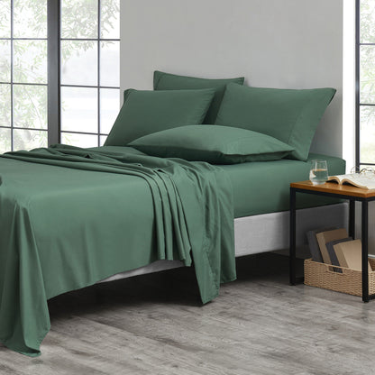 Microfiber and Bamboo Blend Sheet Set with 3- or 6-Piece Packages, 20 Colors and Five Bed Sizes