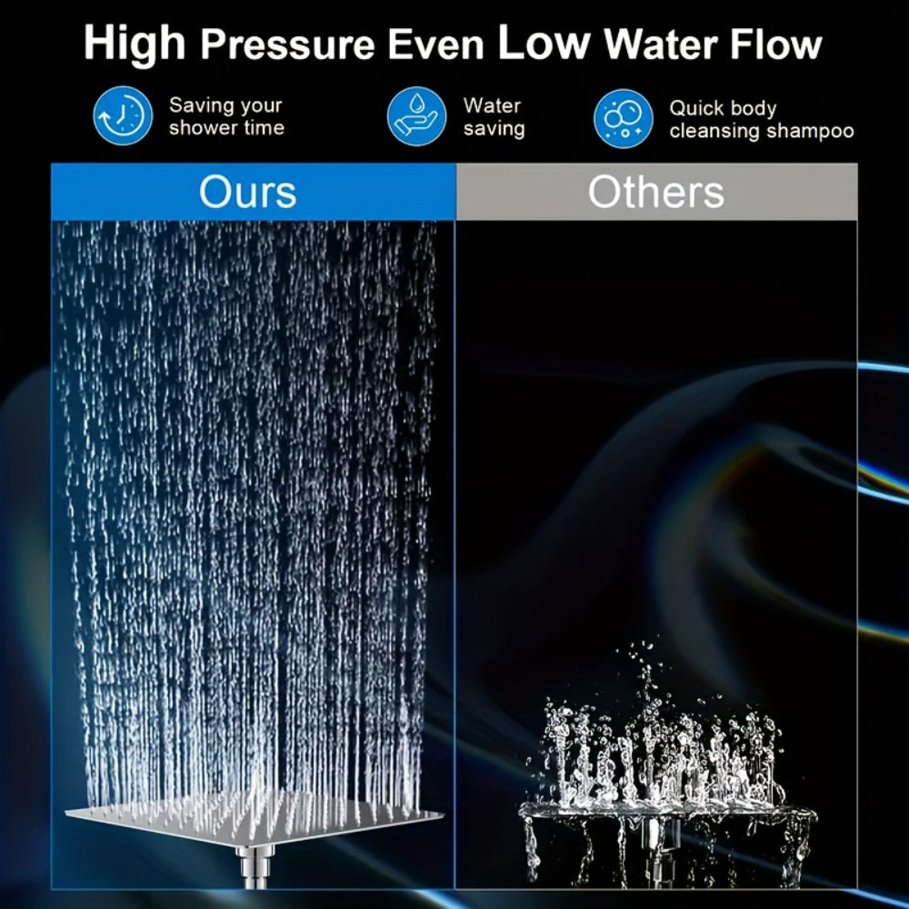 High Pressure Shower Head Combo with Handheld Shower Wall Mounted 9 Spray Settings Rainfall Shower System Adjustable Angle Leakproof