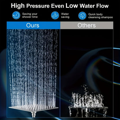 High Pressure Shower Head Combo with Handheld Shower Wall Mounted 9 Spray Settings Rainfall Shower System Adjustable Angle Leakproof