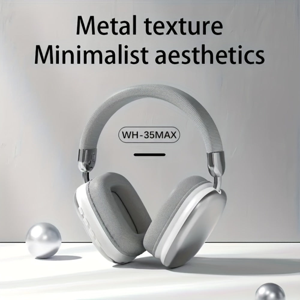 Foldable Over-Ear Wireless Headphones with Cushioned Earcups, Padded Headband and Black or Purple Finish