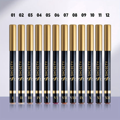 Eyeshadow Pencil Set 12pcs for Women, Matte & Shimmer Thick Stick Foam Eye Shadow Sticks, for Makeup, Travel and Everyday Vanity Use