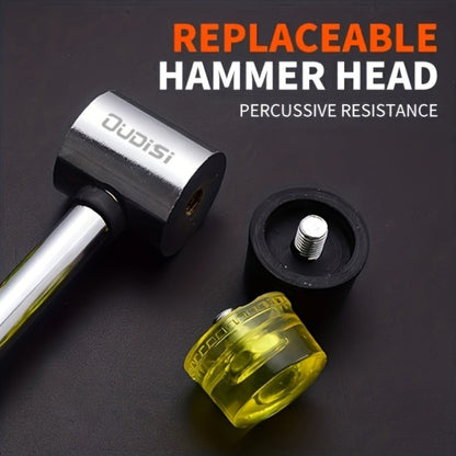 Double-Head Rubber Mallet – Plastic Installation Hammer with Rubber Handle, Rebound-Proof Soft Mallet for Floor Installation, Tile, Jewelry