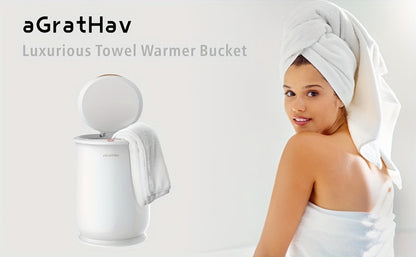 Electric Towel Warmer Bucket Ultra Large Capacity Fits Two 40x70 Towels ETL FCC Certified 1-Min Heat Auto Shut-Off Silent Spa Bathroom