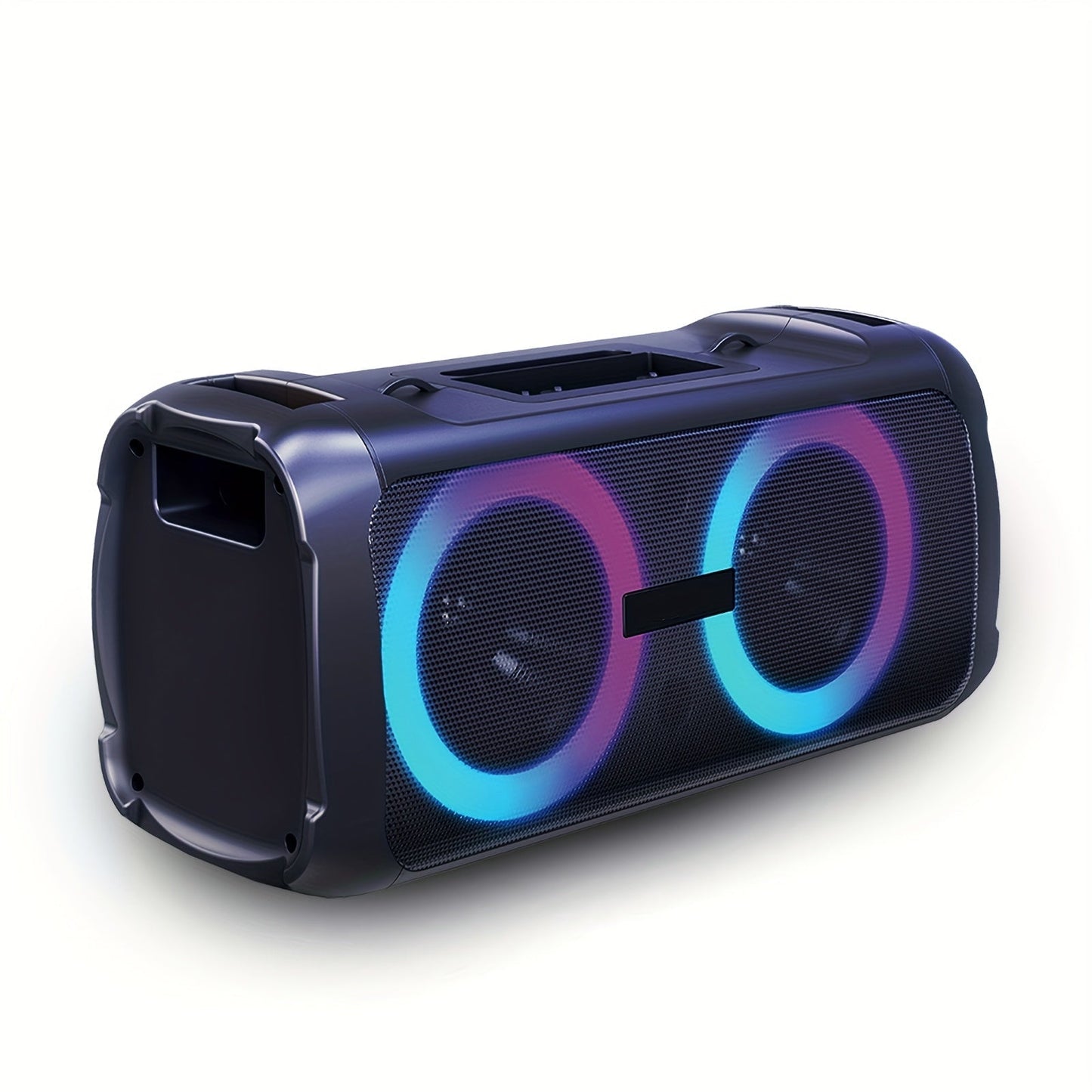 Portable Bluetooth Speaker Large Party Model with Dual 6.5-Inch Woofers, TWS, LED Rings and 5-Hour Battery