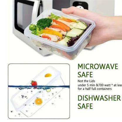 Container Set Food Storage Organizer with Locking Plastic Lids in 12-, 24- or 48-Piece Options