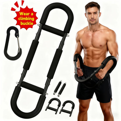 Arm Strength Trainer Three-Bar Chest Expander, Adjustable Multi-Level Resistance, Portable Detachable Forearm & Chest Workout Device