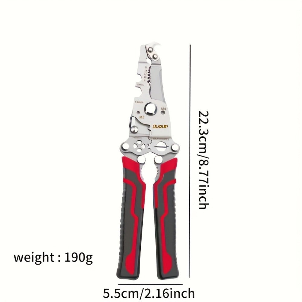 Folding Wire Stripper Multifunctional Pliers Crimping Cutter Tool for Electrician Cable DIY for Entryways, Bedrooms and Living Spaces