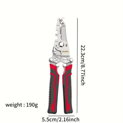 Folding Wire Stripper Multifunctional Pliers Crimping Cutter Tool for Electrician Cable DIY for Entryways, Bedrooms and Living Spaces