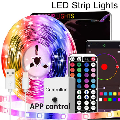 LED Strip Light RGB USB-Powered Room Kit in 16.4ft, 49.2ft or 98.4ft with App and 44-Key Remote