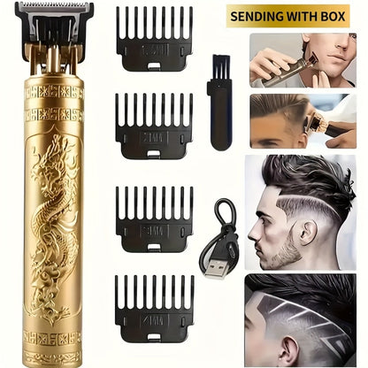 Hair Clipper Retro T-Blade Cordless Trimmer with LED Display, USB Charging and T9 or T10 Style Options