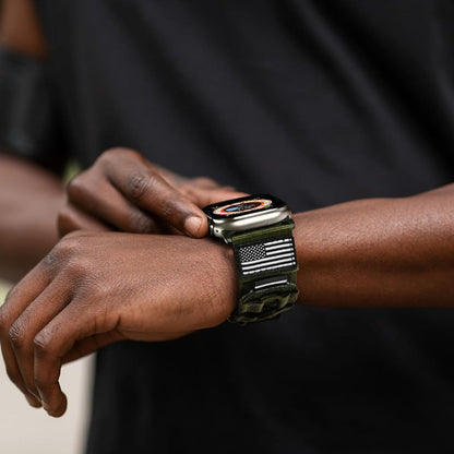 Rugged Nylon Apple Watch Band Men Sport Loop Woven Adjustable Hook Loop Strap Compatible for an Everyday Personal Care Routine