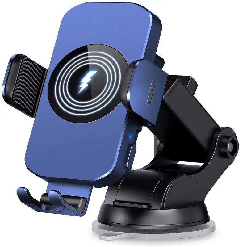 4-Color Wireless Car Charger Mount 15W Qi Auto-Clamping – Fast Wireless Charging Phone Holder for iPhone 17 16 15 14 13 12 11 Pro Max