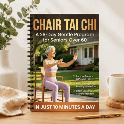 Chair Tai Chi Book for Seniors Over 60 – 28-Day Gentle Daily Program, Spiral-Bound Seated Exercise Guide for Balance Training