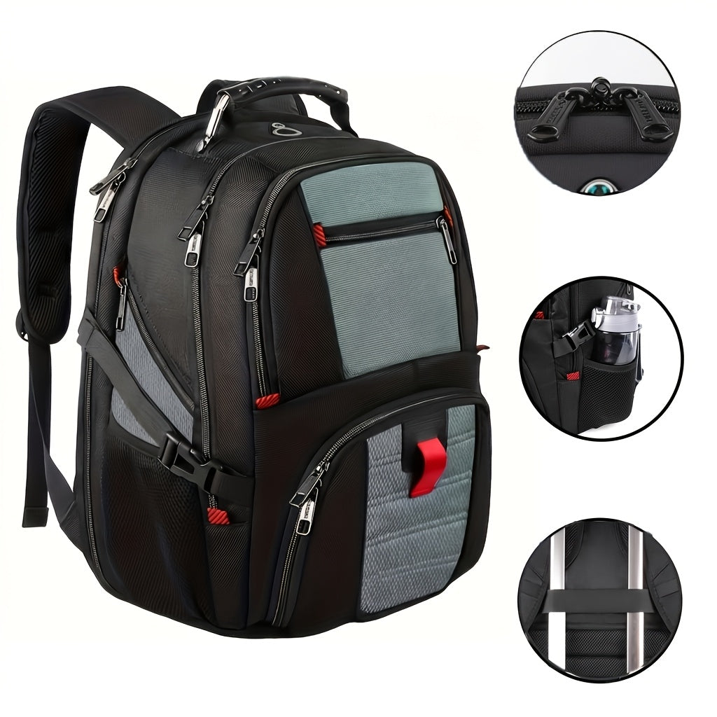 Large Laptop Backpack 50L – Fits 17 Inch Computer, Airline Approved Carry On, 3-Compartment Travel & College Backpack for Men Women | 8